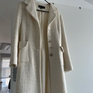 Cream boucle coat from Zara